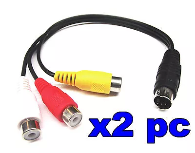 From OZ Quality 2PC 4Pin S-Video Male To 3 RCA Female Cable Lead Audio Video +FP • $11.95