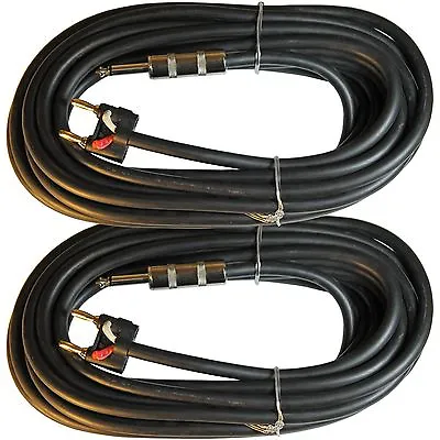 2 PRO AUDIO 1/4 Plug To Dual Banana SPEAKER CABLE 12 Ga Gauge WIRE 50 Foot Cord • $39.47