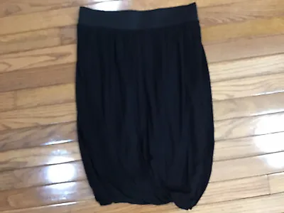 Simply Vera Wang Small Black Elastic Waist Skirt Gathered Hem (T10-1) • $7.95