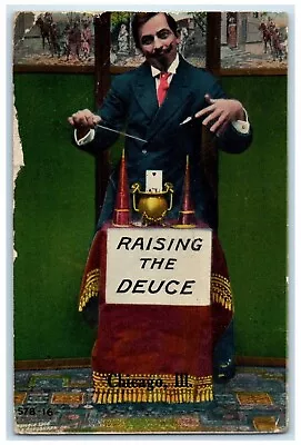 1911 Raising The Deuce Magic Show  Magician Chicago Illinois IL Vintage Postcard • $29.95