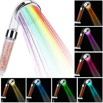 $14.97 • Buy Filtered Shower Head With Handheld High Pressure Hose 7 Colors Changing Light