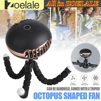 $16.97 • Buy 3 Speed USB Rechargeable Mini Cooling Fan Flexible Tripod For Baby Stroller Gift