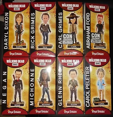 The Walking Dead Royal Bobble Heads Lot Con Exclusives Carl Grimes Abraham Ford • $700