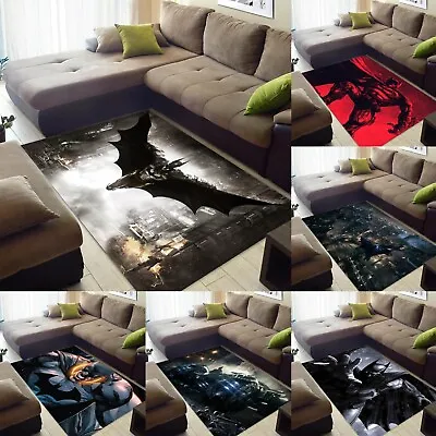 Batman Marvel Flannel Area Rugs Non-Skid Carpets Living Room Shaggy Floor Mats • $19.94