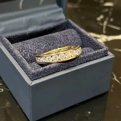 £1495 • Buy Size Q - 18 Caratyellow Gold ILIANA Diamond Half Eternity Ring / Band