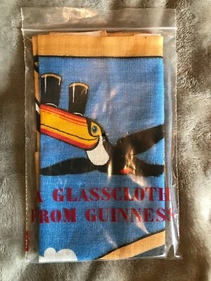 £15 • Buy Rare, GUINNESS GLASS CLEANING CLOTH / TEA TOWEL IRISH LINEN, ORIGINAL PACKAGING 