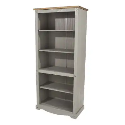 Core Products Corona Grey Washed & Waxed Pine Tall Large Bookcase Shelving Unit • £169