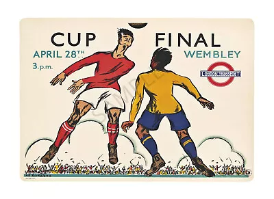 Vintage Wembley Football Poster Cup Final 1923 London Underground Advert A3 A4 • £5.99