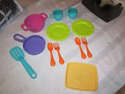 Fisher Price Fun With Food Dora Kitchen Set Parts Plate Cups Fork Spoon Pot Pan • $15.80