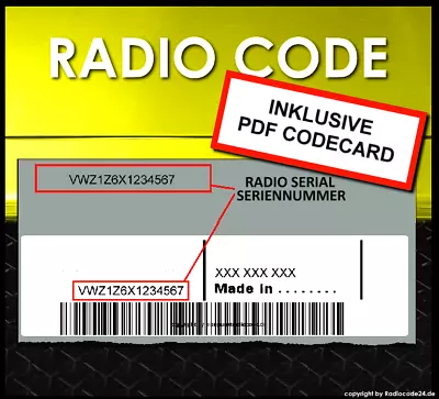 █►Radio Code Suitable For VW Harman Visteon Alpine Sony Siemens VDO Delco DECODE • £6.46