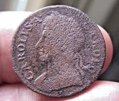 Copper Farthing Of CHARLES II Date Illegible. • £8.75