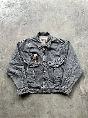 Vintage 90s Slayer Band Denim Jacket With Patches • $224.99