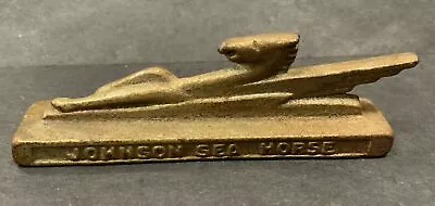 RARE Vintage Johnson Boat Sea Horse Motor Cast Iron Advertising 4” Paperweight • $99.99