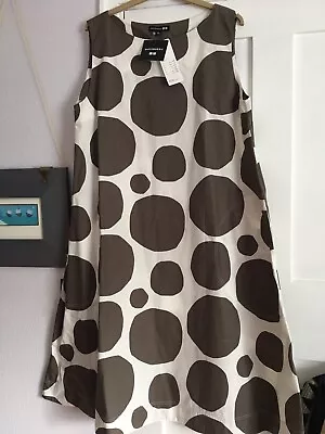 Uniqlo Marimekko Shift Dress Brown White Dots  • £40