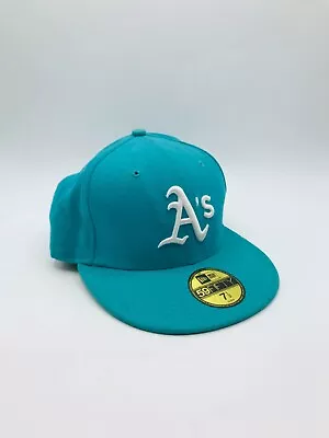 New Era Oakland A’s Hat 7 1/2 Fitted Turquoise 59FIFTY • $17.27