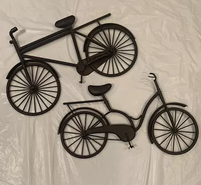 2 Metal Bicycles 3D Brown Wall Hanging Decor Art Sculptures (18  X 10 ) • $40