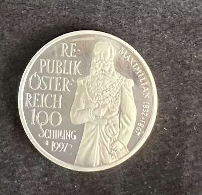 $75 • Buy 1997 Austria 100 Schilling Proof Silver Coin