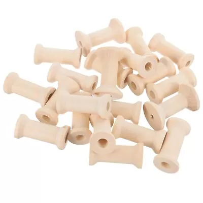 Wooden Spindles 40pcs Wooden Spool Wood Tools Vintage Accessories Unfinished ... • $28.33