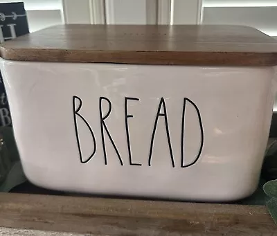 Rae Dunn Bread Box With Wooden Lid Ceramic With Wooden Lid • $39.99