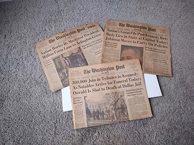 3 Vintage Newspapers President John F. Kennedy Death Assassination Burial • $19.99