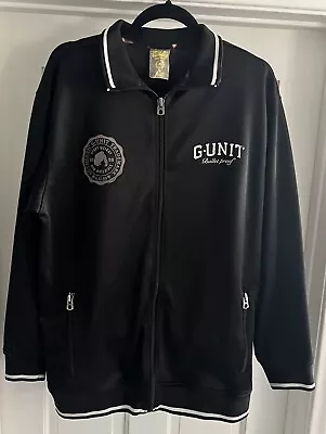 G-Unit 50Cent Track Jacket Mens M Black White Full Zip Streetwear Hip Hop W Spot • $44.95