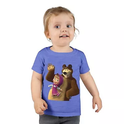 Masha And Bear Tee  Cute Cartoon Toddler T-Shirt - Comfortable Playwear  Perfect • $12.28