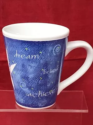 Mary Kay Blue Coffee Cup Mug Dream Believe Achieve White Star Inspirational • $13.95