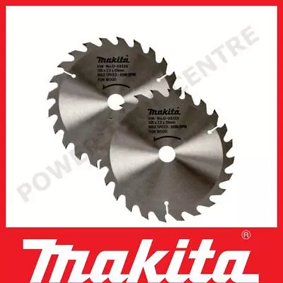 Makita D-03333 2x Circular Saw Blade Set 165mm X 20mm X 24T DSS611 DSS610 DHS680 • £28.99