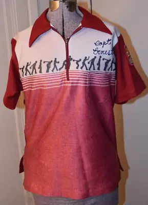 Vintage KING LOUIE Bowling Shirt Zip Up Shadow REMINGTON ROLLERS Men's • $29.99