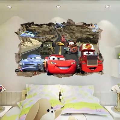 3D Lightning McQueen Cars Mater Mack Wall Sticker Kids Home Decor USA Seller • $8.25