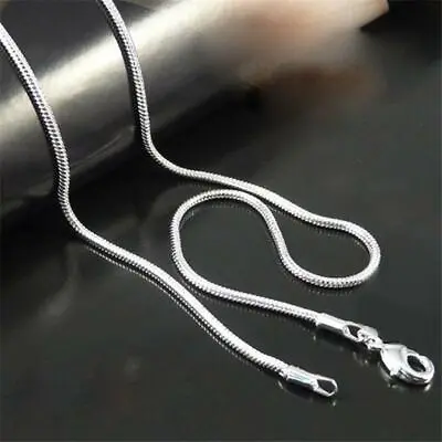 Solid 925 Sterling Silver Tarnish-Resist Italian Snake Chain Necklace 16-38 Inch • $16.99