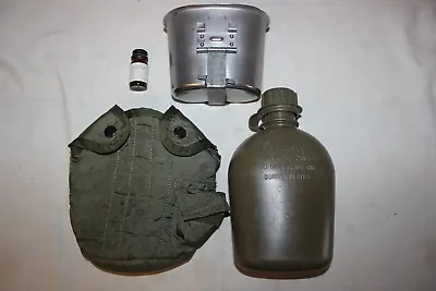 US Military Issue Vietnam Canteen Cover Cup And Water Purification Tablets Set 5 • $43.95