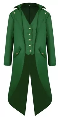 Kids Tailcoat Suit Coat Jacket Gothic Green Costume Uniform Boys Small Sz 6-8) • $18.99