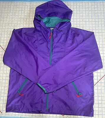 Vintage Sierra Designs Iridescent Windbreaker Nylon Hooded Jacket Purple Blue XL • $28.99