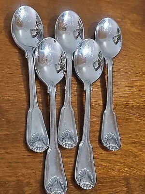 5 - Towle LONDON SHELL Satin Handle 18/8 Stainless GERMANY Flatware SOUP SPOONS • $39.98
