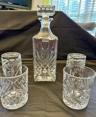 Shannon By Godinger Crystal Dublin Collection 5 Piece Etched Glass Whiskey Set • $35
