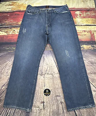 Vtg Von Dutch Jeans Mens 40x32 Blue Denim Greaser USA Made Loose Fit Buttonfly • $39.97