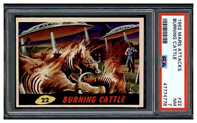 47774778 1962 Mars Attacks #22 Burning Cattle PSA 7 NM • $35