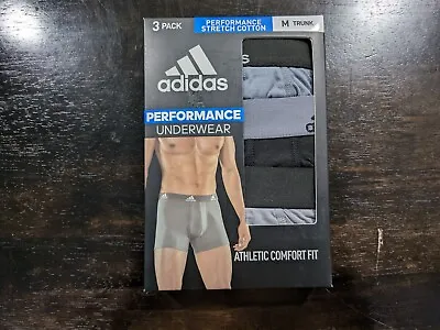 Adidas Men's Onyx/Black/G 3-Pk Performance Stretch Cotton Trunks 979398-A Size M • $24.99