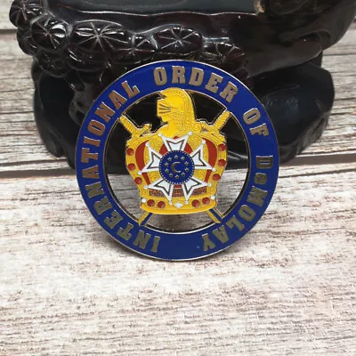 Masonic Auto Car Badge Emblems Mason INTERNATIONAL ORDER OF DeMOLAY Blue • $7.99