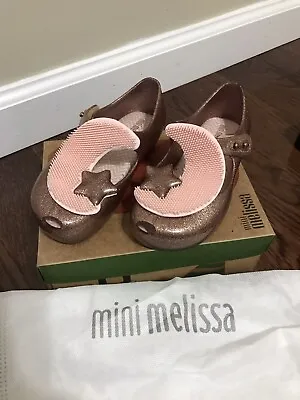 Mini Melissa Toddler Girls Ultragirl Moon BB Flat Size 9 Pink Lipstick Glitter • $40