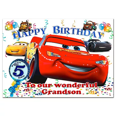 G038; Large Personalised BIRTHDAY CARD Made To Order With Your Text; CARS 3  • £3.99