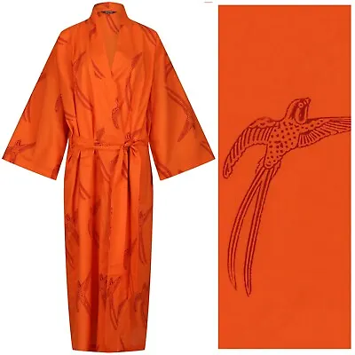 Susannah Cotton Lightweight Kimono Robe - Dressing Gown Women's Bathrobe Yukata • £59.95