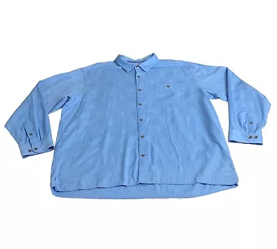 The Territory Ahead Shirt Men XXL 2XL Blue Embroidered Textured Geometric Button • $32.40