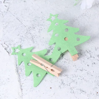 30 Pcs Mini Wooden Pegs Snowflake Photo Clips Christmas Holder Wall • £11.29