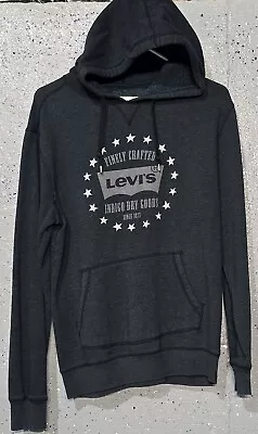 Levis Mens Slate Blue Long Sleeve Pocket Hoodie Hooded Sweatshirt Small S • $13.95