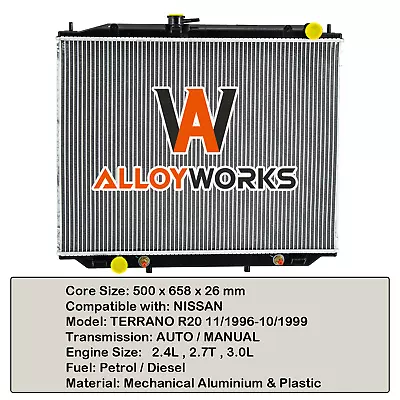Radiator For NISSAN TERRANO R20 2.4L Petrol 2.7L 3.0L Diesel 11/1996-10/1999 New • $151.05