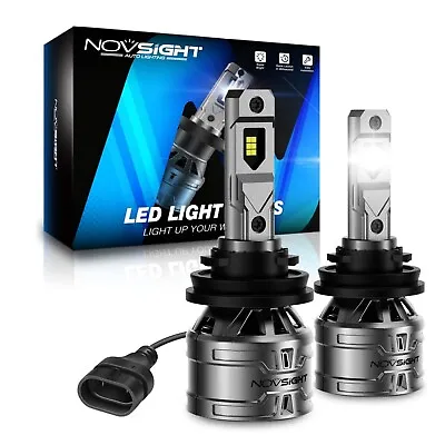 NOVSIGHT 60W H11 LED Headlight Bulbs High Low Beam Super Bright 6500K White • $17.59