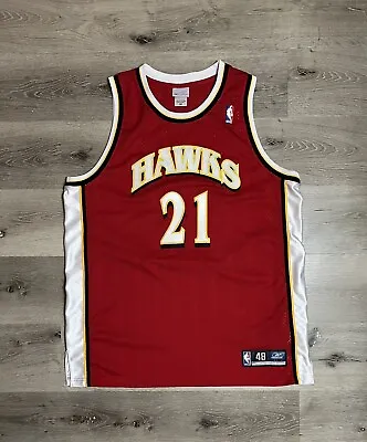 Vintage Reebok Atlanta Hawks Authentic Jersey Red Wilkins Sz 48 XL  NBA • $125