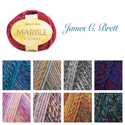 James C. Brett Marble Chunky 200g Knitting Crochet Yarn Acrylic • £6.99